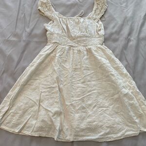 Old Navy Cream Ruffled Tiered Sundress